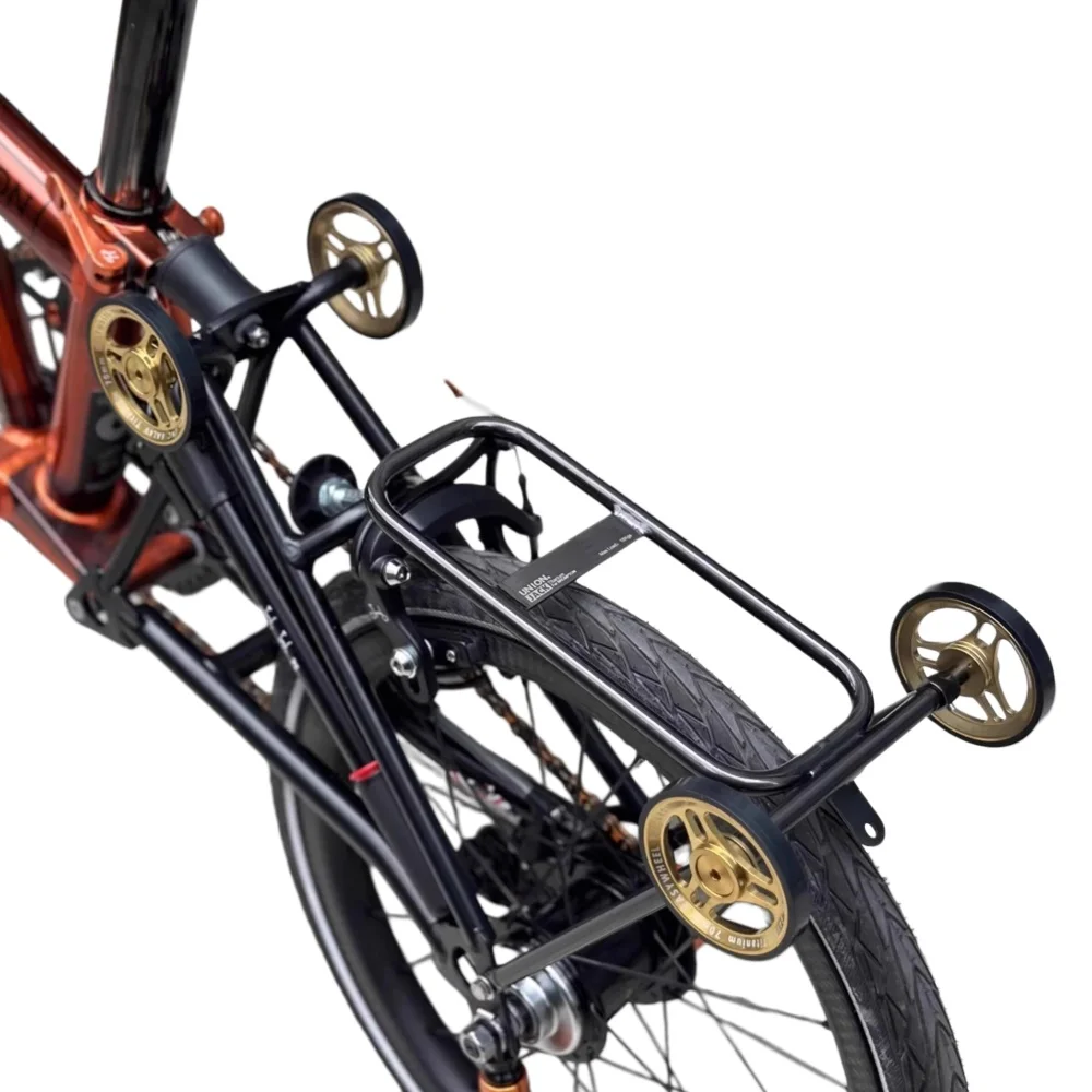 

UnionJack-Engraved V4 Titanium Alloy Rear Rack for Brompton | Compatible with Mudguard/Fender