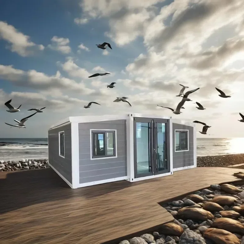 Twin Wing Container Houses for Expanded Living and Office Space