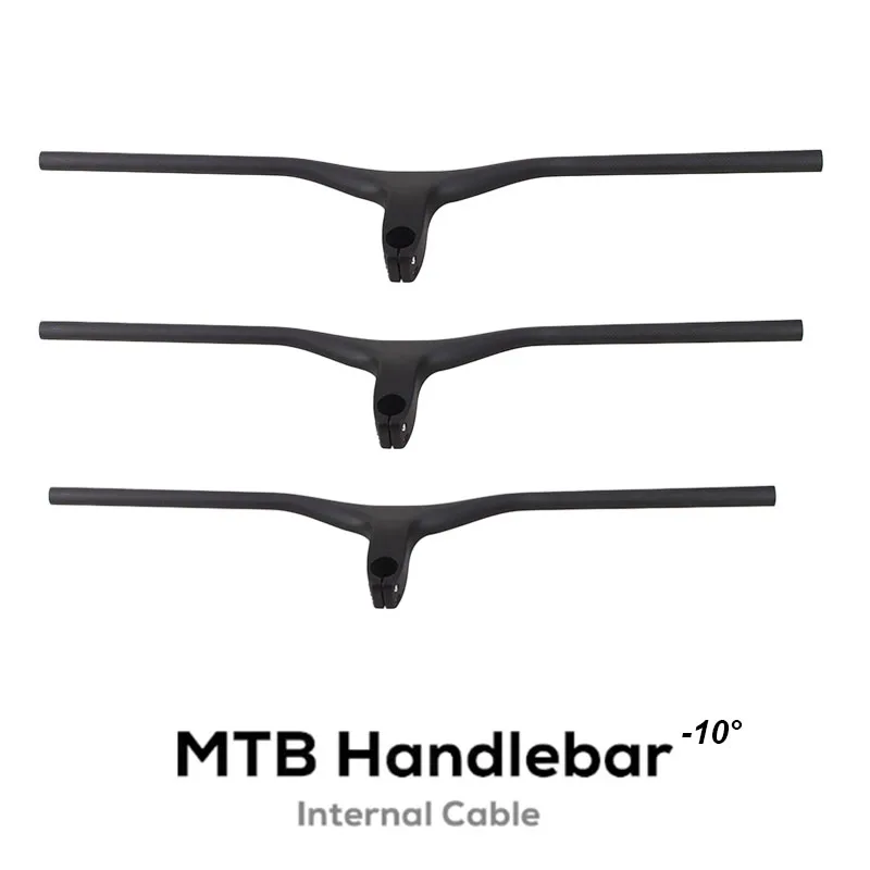 

Интегрированный карбоновый руль для MTB 28.6 мм -10 ° Руль для горного велосипеда Rise, длина 700-800 мм, вынос 60-120 мм, велосипедные запчасти, 267 г