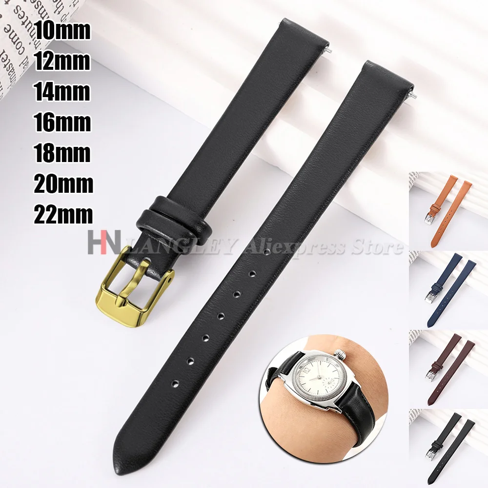 Echtes Leder-Uhrenarmband für Damen und Herren, Modisches Uhrenband, Mini-Band 10mm 12mm 14mm 16mm 18mm 20mm 22mm, Ultradünner Ersatzriemen