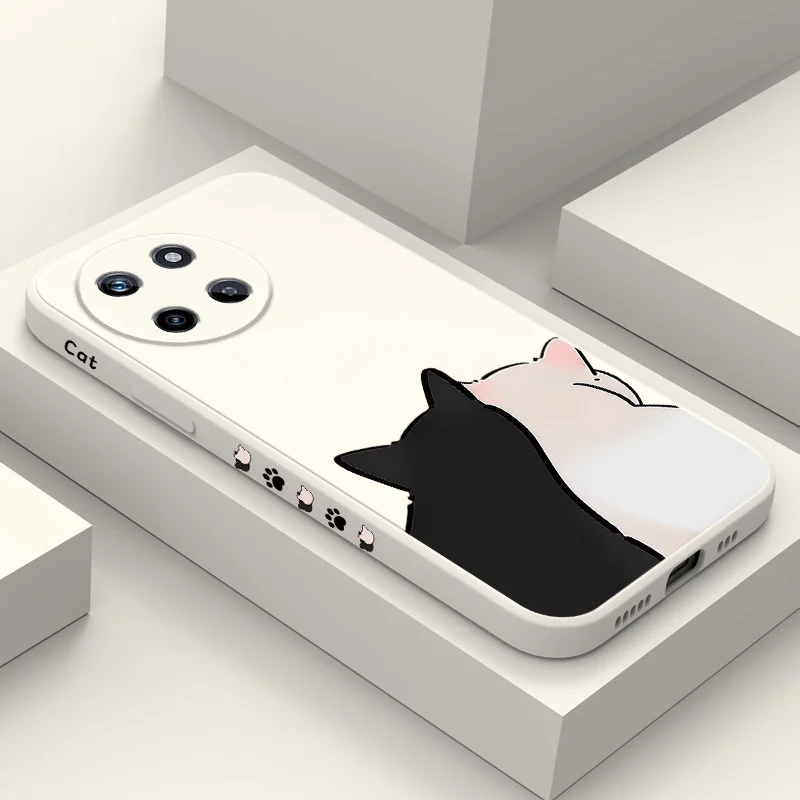 

Snuggle Happy Cat Phone Case For OPPO Realme 12 11 10 9 9i 8 8i 7 Pro Plus C35 C21Y C25Y C25 Liquid Silicone Cover