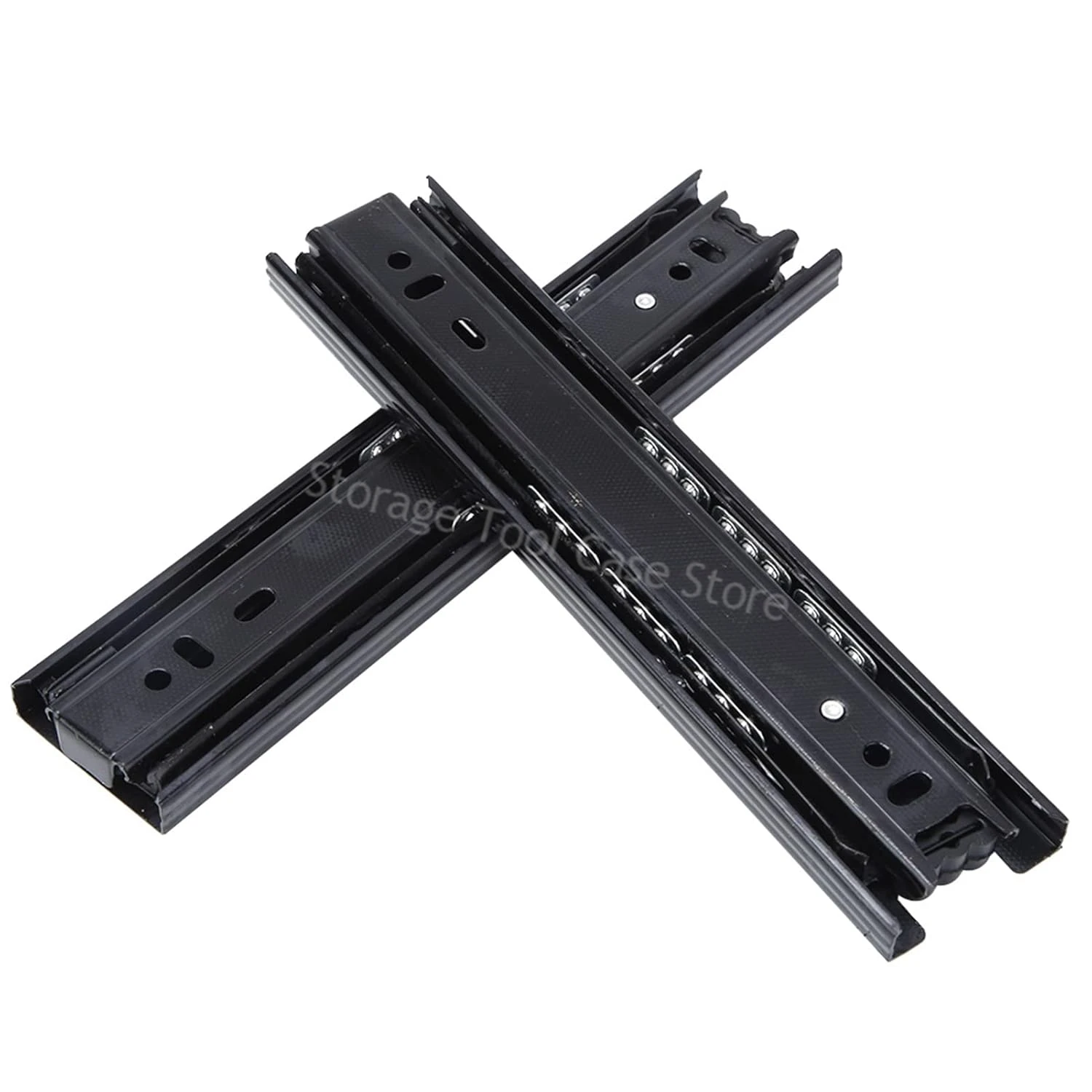 

2Pcs Drawer Rail 12inch Drawer Slides Parts Kitchen Cupboard Drawer Slides Rail Full Extension Guide Two-Section Cabinet Slide