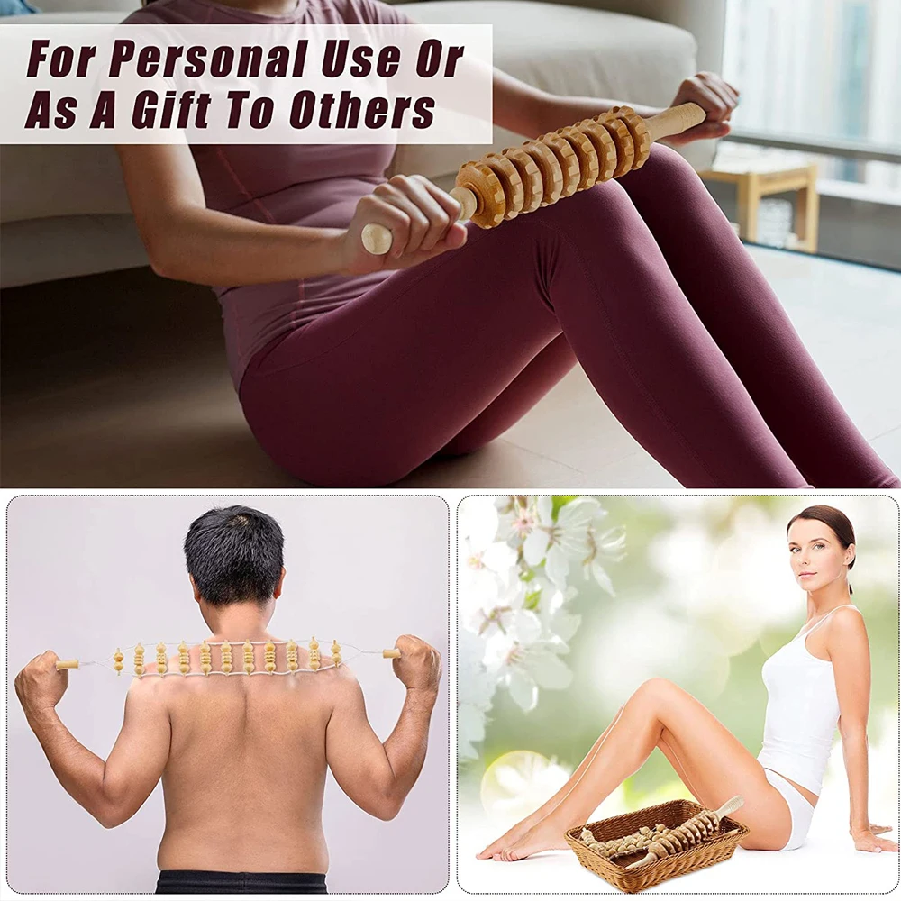 Wood Therapy Tools,Anti Cellulite Massager,Lymphatic Drainage Massager Maderoterapia Kit for Full Body Muscle Pain Relief