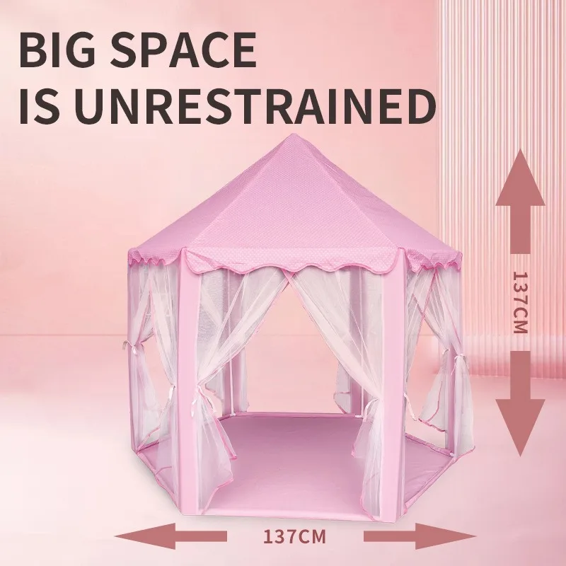 Tenda portatile per bambini tenda mongola pieghevole Tipi Baby Play House Gift grandi ragazze Pink Princess Castle Child Gift Room Decor