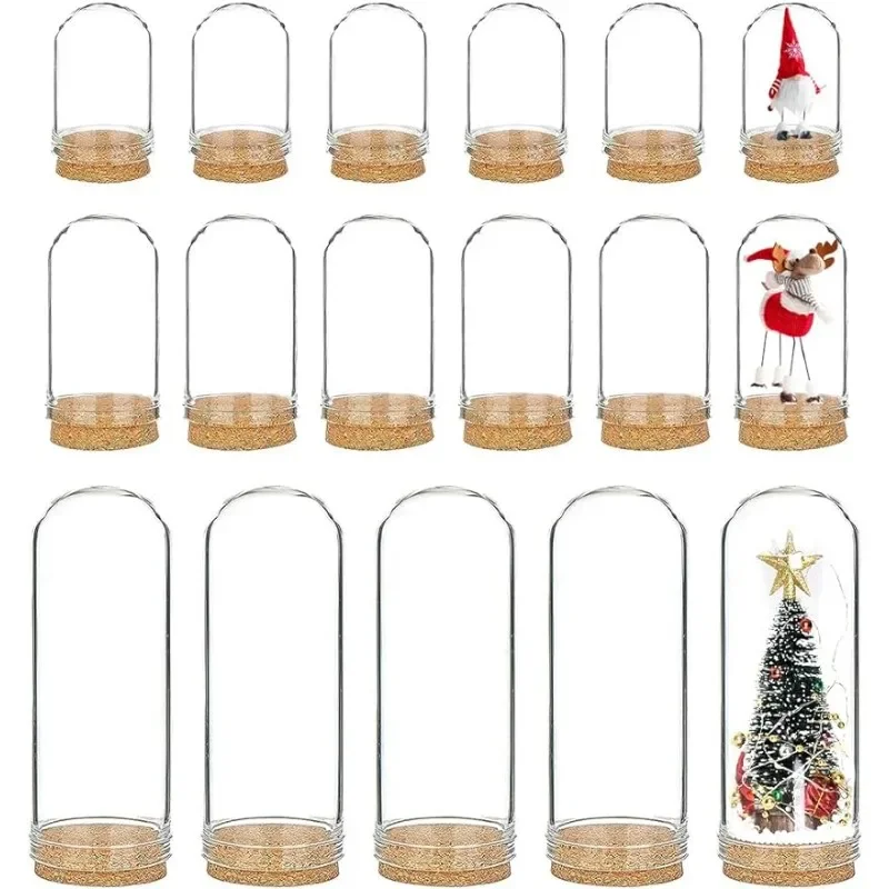 24 Pack Glass Jars Bottles 3 Mixed Size Dome Cloche Cover Decoration Bottles with Cork Stoppers for Party Favors Arts