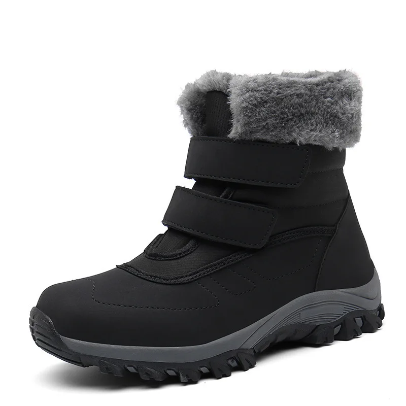 

Outdoor Mid-Calf Snow Boots Women Winter Short Boots Size 36-42 Waterproof Warm Thickened Plush Black Ankle Boots Windproof