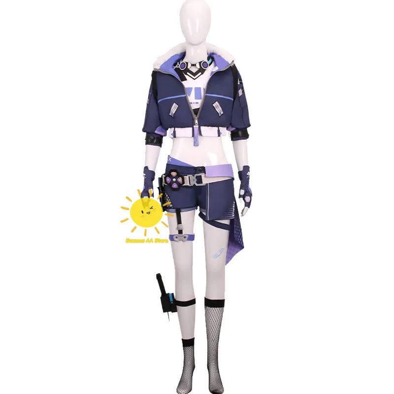 Spiel Silber Wolf Cosplay Kostüm Honkai Star Rail Cosplay Uniform Silber Wolf Anzug Perücke Brille Halloween Party Kostüm für Frauen