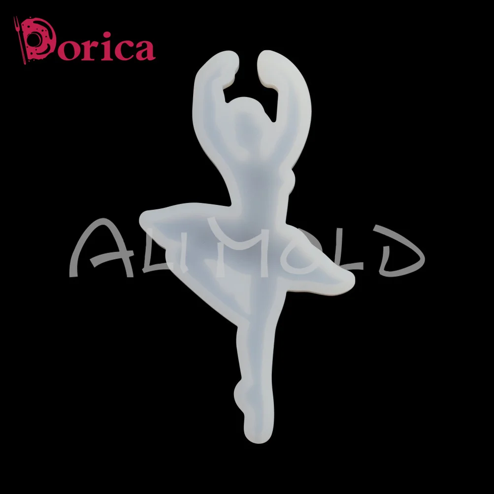 Dorica Ballet Girl Chocolate Resin Mold Epoxy Lollipop Silicone Mould Cake Decorating Tools Kitchen Accessories Bakeware