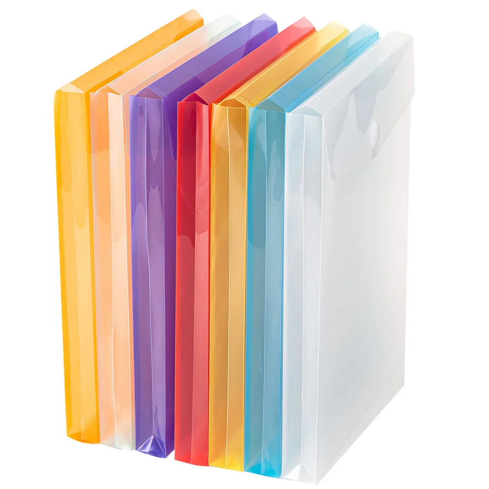 

7Pcs File Folder Bags Colorful Document Holders Lightweight Large Capacity Snap Button Document Organizer for Office and School