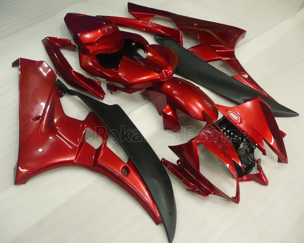 Cheap YZF600 R6 06 07 Body Kit For Yamaha YZF 600 R6 2006 2007 Race Bike Red Black Fairing (Injection Molding)
