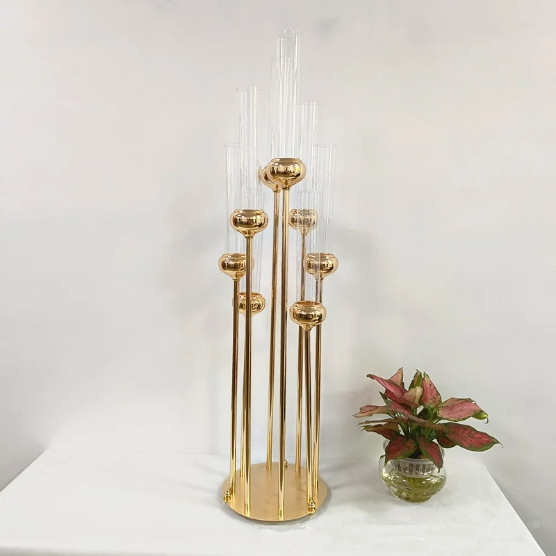 Metal Candlesticks for Home Decoration, 8 Arms Candle Holders, 91 cm Height, Luxury Wedding Table Centerpiece, 2 /5 /10Pcs