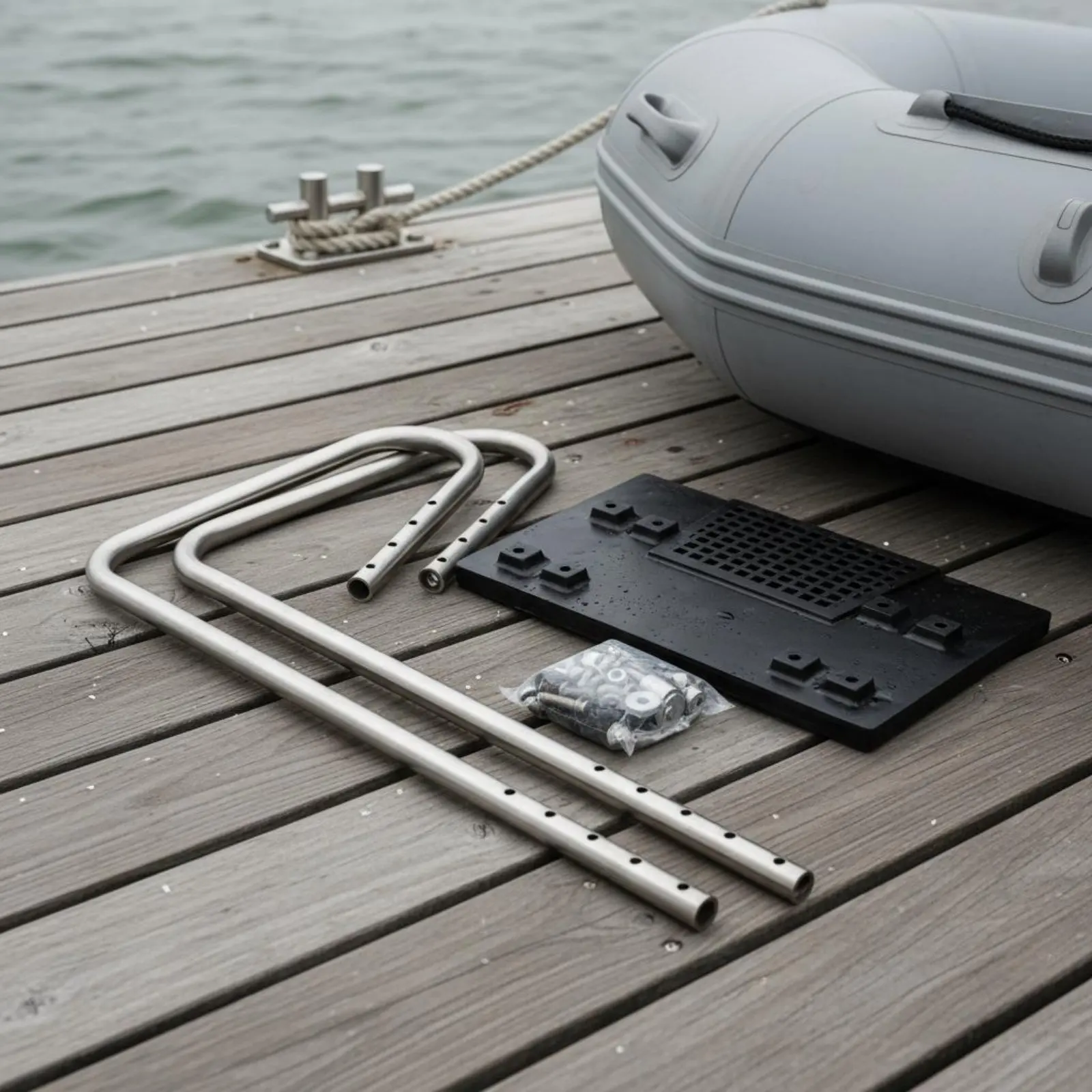 Outboard Motor Bracket Multi Fit Inflatable Boat Motor Bracket Watercraft Accessory Heavy Duty Portable for Fishing, Recreation