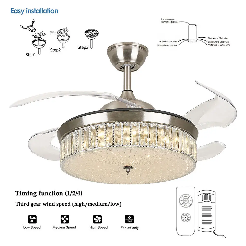 Modern Ceiling Fan with Light LED 42