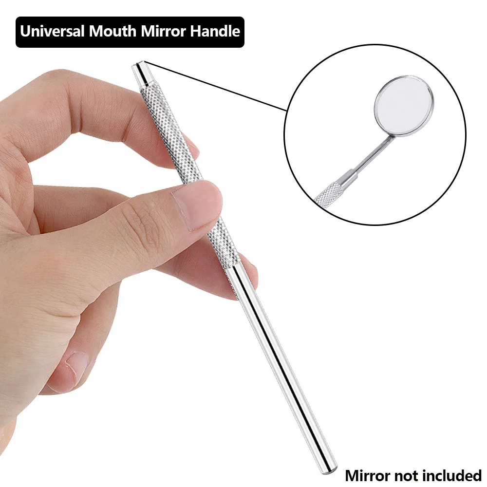 Miroir de bouche de dentiste en acier inoxydable, réflecteur de poignée, poignée d'odontoscope, outils de nettoyage dentaire, 5 pièces