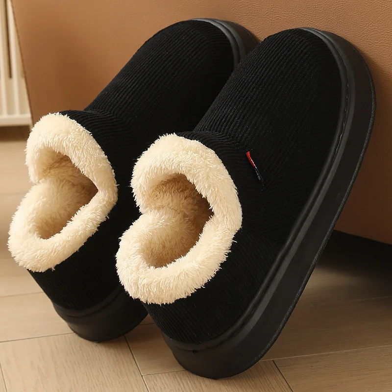 Unisex Winter-Plüsch-Schneestiefel mit Warmer Dicker Sohle für Innen- und Außenbereich Rutschfeste Hausschuhe – Detail 6