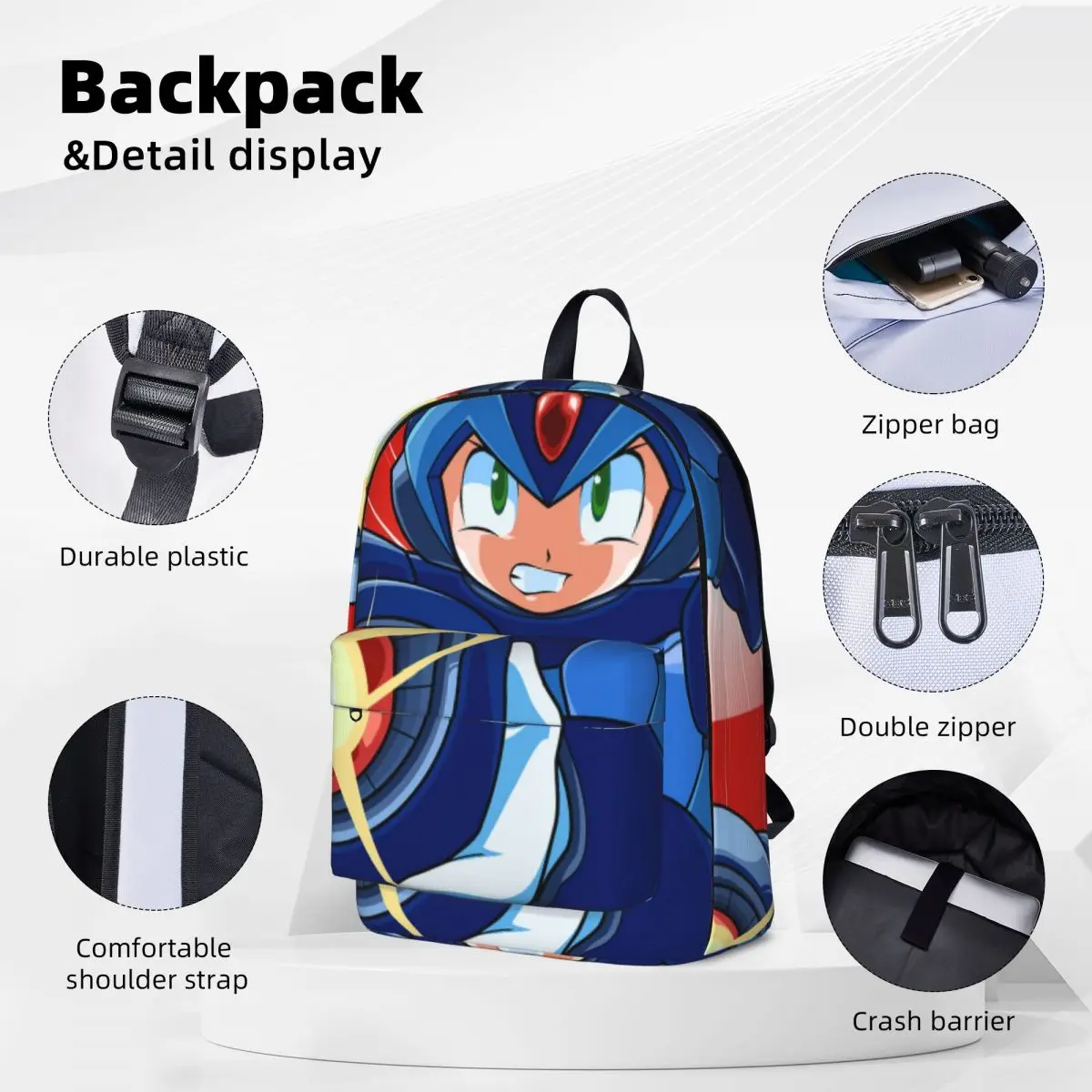 Megaman Video Game Mega Man Backpacks Large Capacity Student Book bag Shoulder Bag Laptop Rucksack Casual Children School Bag