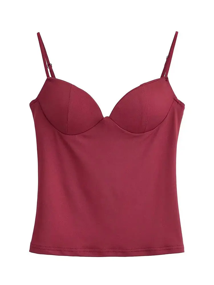 HH Summer Bustier Tops For Women Vintage Push Up Spaghetti Strap Camisole Top Casual Streetwear For Daily Wear Party