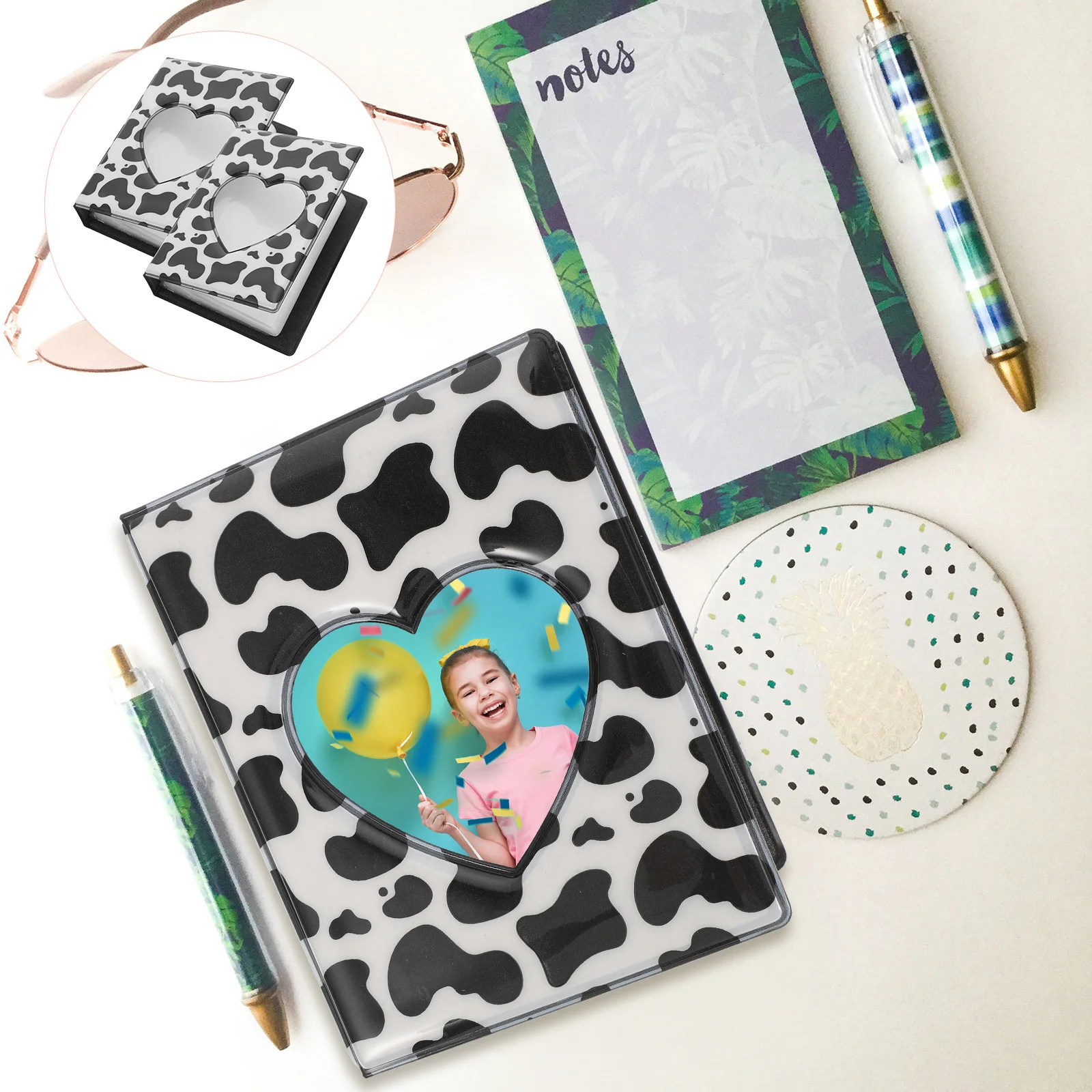 

2Pcs Heart Hollow Photo Album Creative DIY Photo Organizer Wedding Birthday Family Memories Preservation Book Picture Album