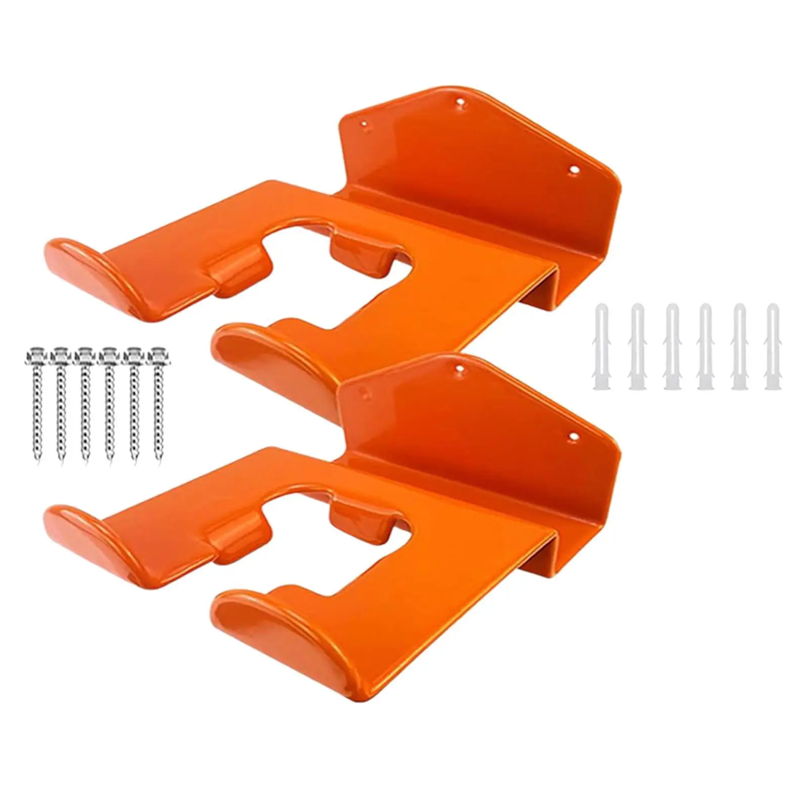 2Pcs Weedeater Hanger with Screws Metal Garage Wall Hooks Garage Storage for Power Tool Garden Tools Hoses Hedge Trimmer Cables