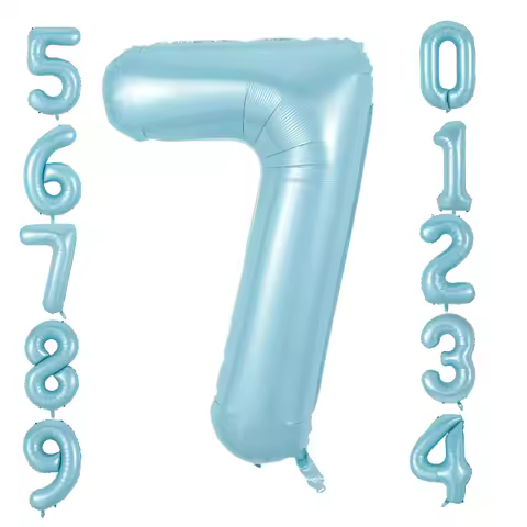 40inch Large Pearl Blue Number Balloons Jungle Safari Birthday Balloon Party Foil Balloon 0 1 2 3 4 5 6 7 8 9 globos Balls