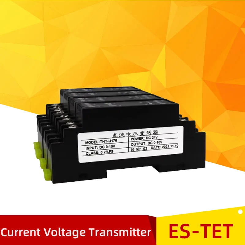 AC DC Current Voltage Transmitter AC/DC 0-10A 0-500V Input 0/4-20mA 0-5/10V Output DC24V Power Supply Current Sensor Transducer