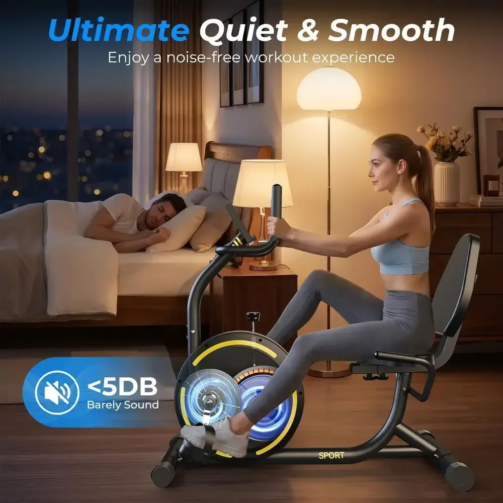 Heavy-Duty Stationary Bike with LCD Monitor, 265 lbs, 8 Resistance Levels, Black