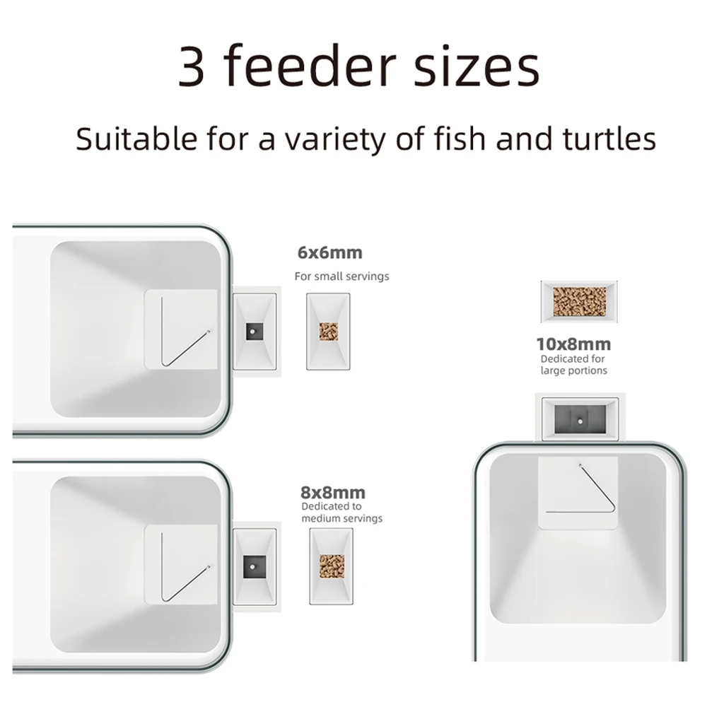 Alimentador automático WiFi Smart para Goldfish, grande capacidade, sincronismo, controle de aplicativos, registros de alimentação, alimentador remoto, aquário, 100ml