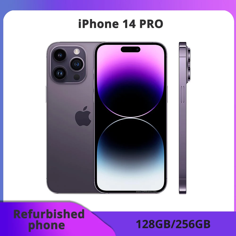 iPhone 14 Pro 128/256GB ROM, pantalla OLED 6,1 ", Face ID, NFC, procesador A15, smartphone desbloqueado, embalaje oficial