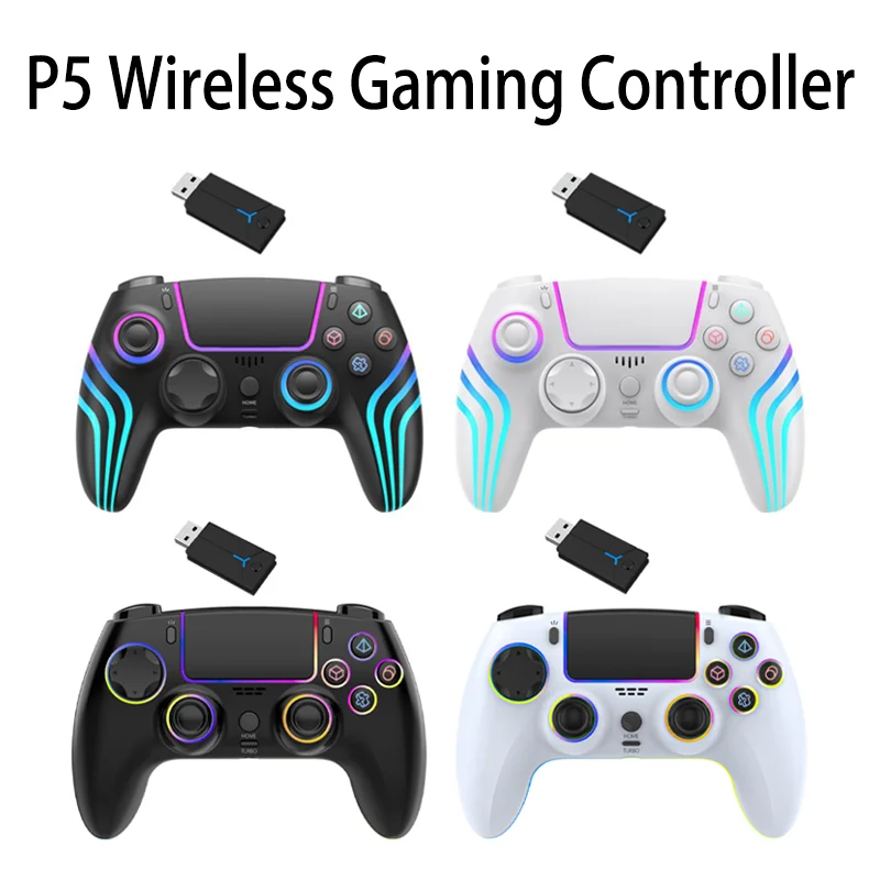 

Wireless Gaming Controller for PS5/PS4/PS3/Switch Gamepad With Dual Vibration RGB Light Joystick Game Controllers Best Gift