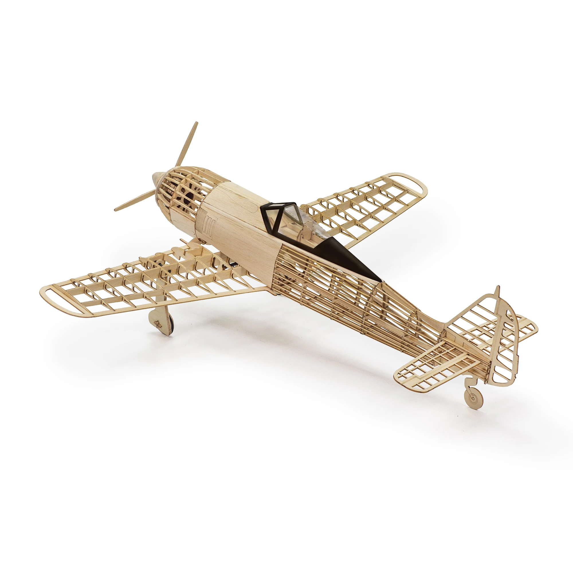 FW-190A Wooden Model Kit 1:23 Scale, WWII German Fighter Laser Cut Assembly - Static Display DIY for Adults & Collectors