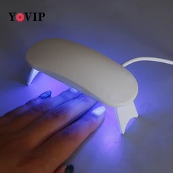 6W 9.7cm Mini UV Lamp Nail Dryer LED Lamps USB Charging Cable Gel Polish Curing Machine Manicure Led Micro UV Lamp Nail Tool