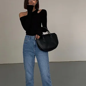 T-shirt, uzun kollu off-the-omuz kadın, üst, kısa, ince, seksi, hollow-out geri tees, t-shirt katı, yaka eğim, moda bahar, yeni 8 en çok satan-gömlek kadın yaka-no. 6