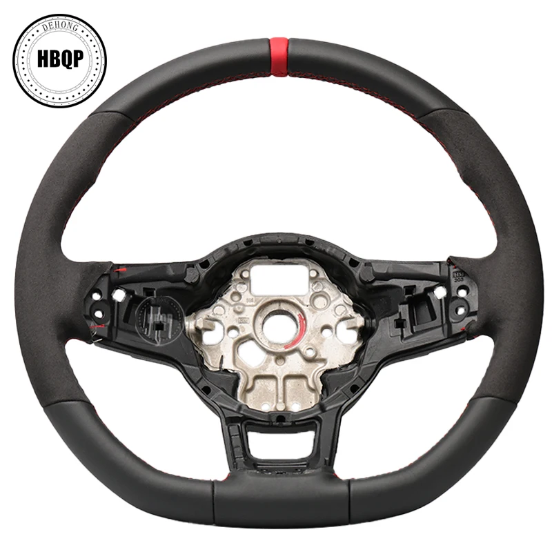 

Steering Wheel With Red Stitching And Leather Perforation Suitable For Golf 7 Original High-Quality Steering Wheel GTI