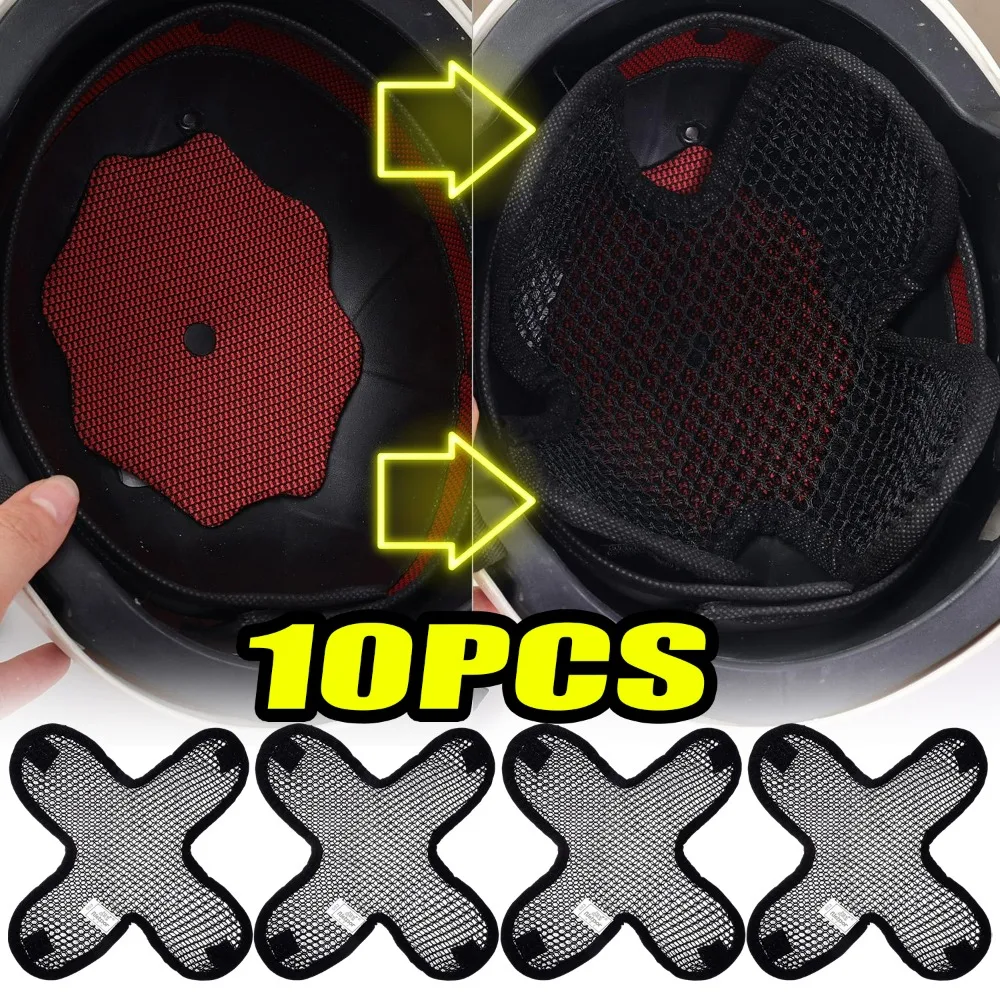 Motorcycle Helmet Inner Pad Breathable 3D Mesh Cushion Washable Cooling Liner Heat Insulation Sweat Absorbent Cycling Supplies