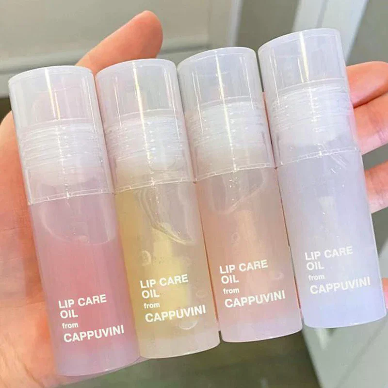Cappuvini Transparentes Lippenöl, Glas-Lipgloss-Duft, nicht klebrig, spendet Feuchtigkeit, Lippentönung, Lip Plumper, Lippenpflege, Serum, Primer-Pinsel