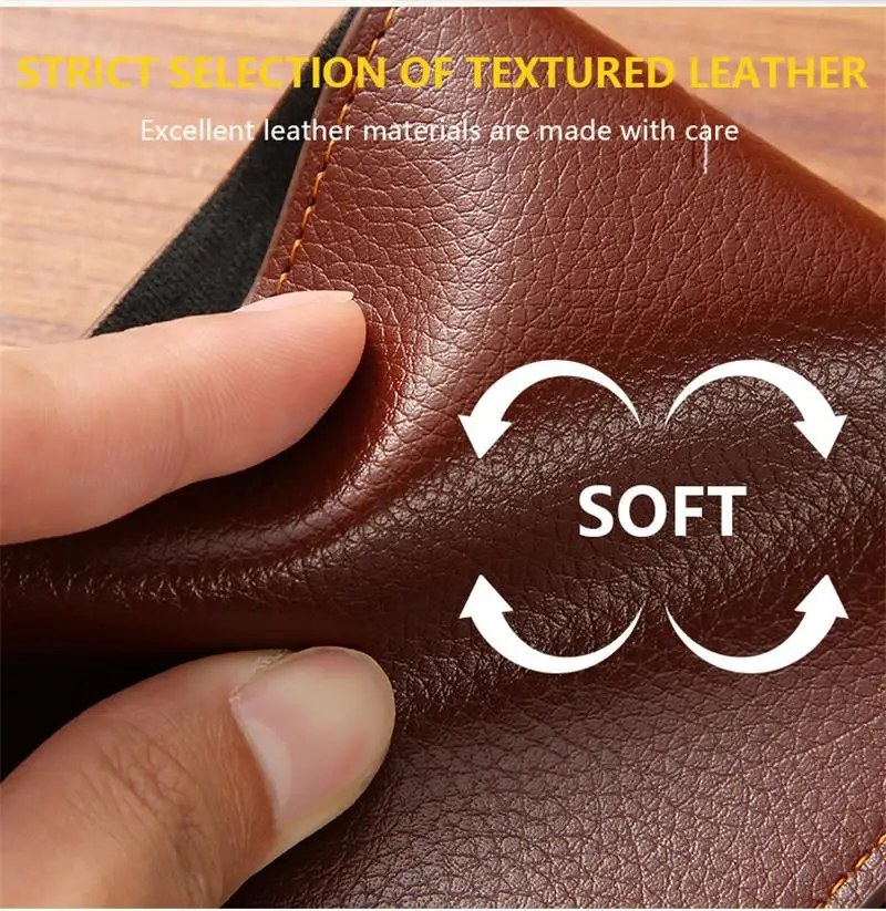 Billeteras de cuero para hombre, monedero corto de cuero suave y fino, cartera para múltiples tarjetas, cartera de mano para jóvenes, de alta marca, nuevo diseño