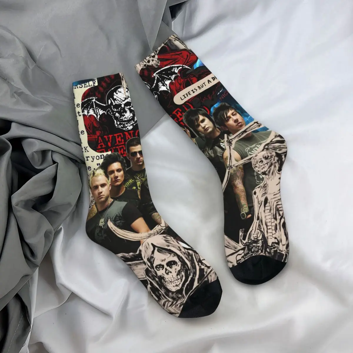 

All Seasons Crew Stockings Avenged Sevenfold Socks Funny Long Socks Accessories for Men Women Gifts