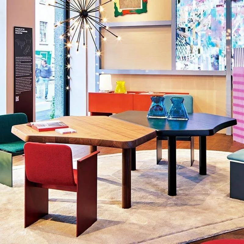 Italian antique designer solid wood simple villa irregular special-shaped art desk, creative personalized dining table