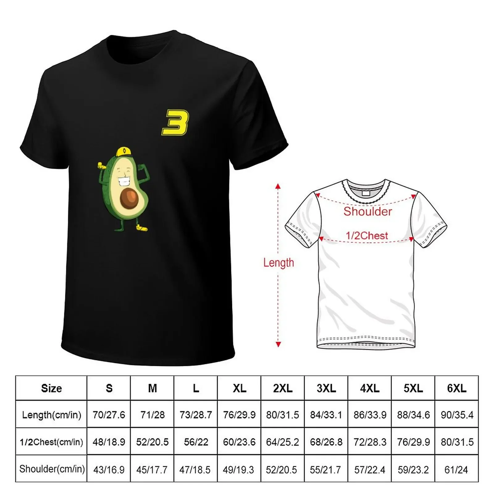 Daniel Avocado (Ricciardo) Number T-Shirt anime figures blanks anime clothes cute clothes mens plain t shirts