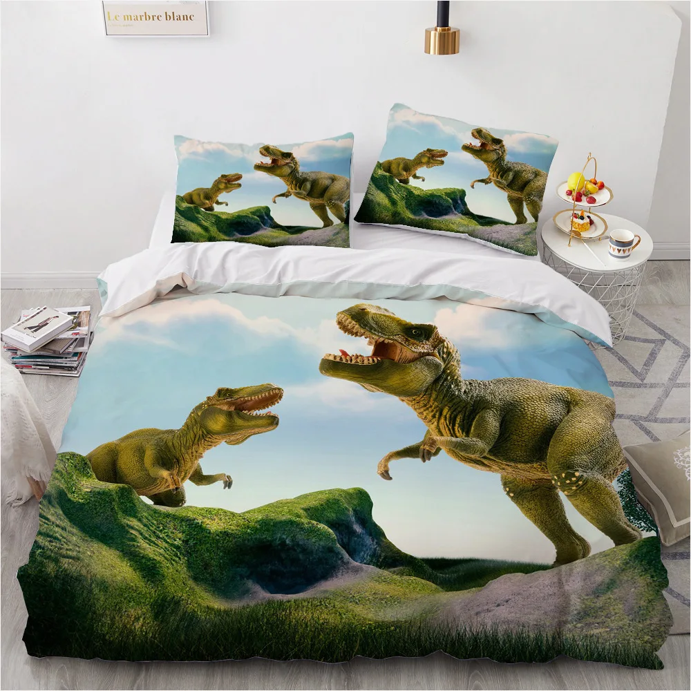 

Dinosaur Jurassic Bedding Set Winter Duvet Cover With Pillowcases 3 Pcs Bed Set Queen Size Juego De Cama Home Textile Kids Adult