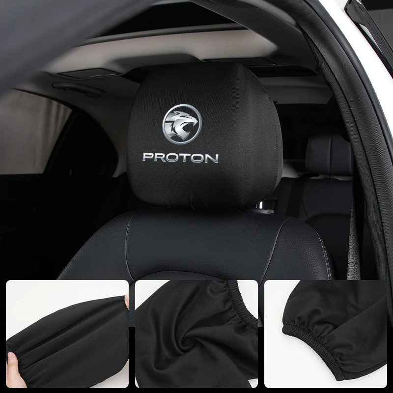 Car Seat Headrest Cover Anti-Fouling Neck Pillowcase Accessories For Proton Exora Iriz R3 Wira Saga Satria Magma X50 V6 X