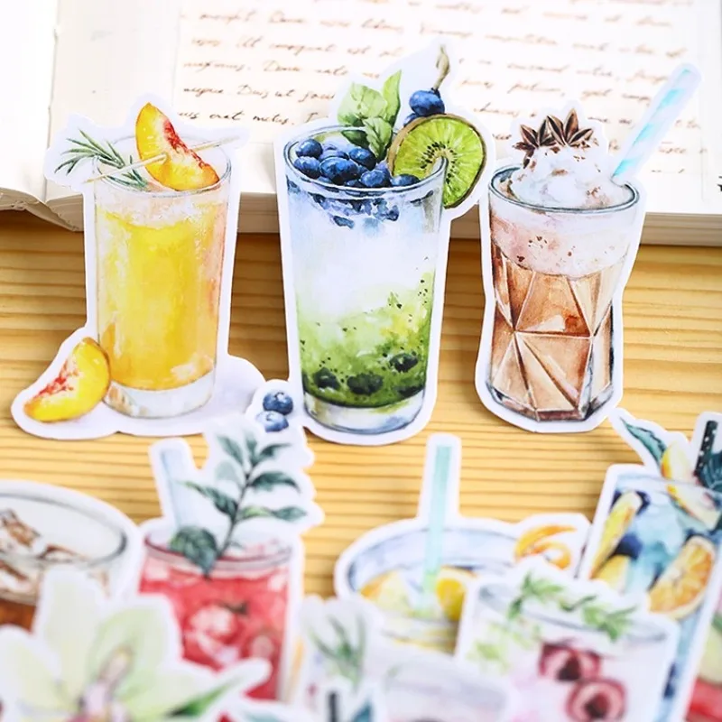 

20pcs Hand Account Stickerhomemade Food Ice Drink Sticker Pack Cute Mobile Phone Decoration Waterproof Material Tool