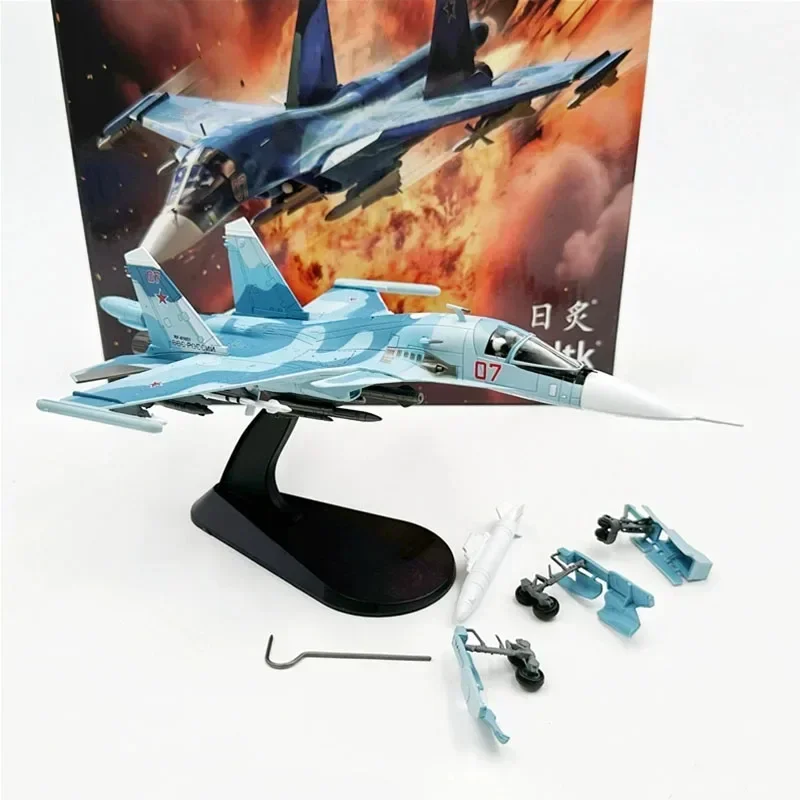 2024 NEW 1/100 Scale Russia FULLBACK Su34 Sukhoi Su-34 SU 34 Fighter Diecast Metal Alloy Plane Model Toy for Collection Gifts