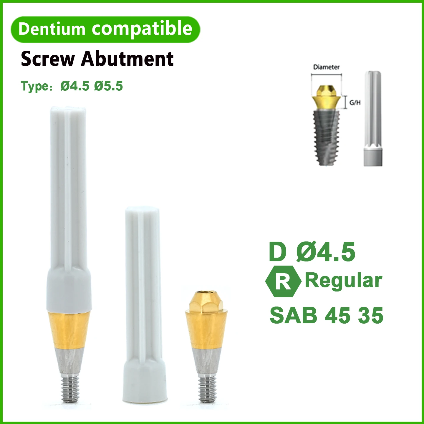 Dental Accessories For Dentium Multi Unit Straight Abutment Titanium OEM ODM Dental Prosthesis CAD CAM Customized Abutments