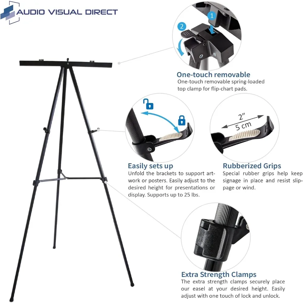 حامل مخطط قابل للطي من الألومنيوم خفيف الوزن مقاس 70 بوصة، حامل عرض محمول لاجتماعات المكاتب والفصول الدراسية #4