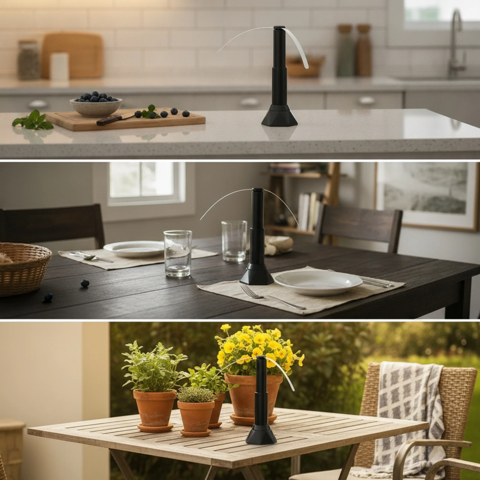 Telescoping Tabletop Fan Retractable Fan with Flexible Blades for Dining Table, Kitchen