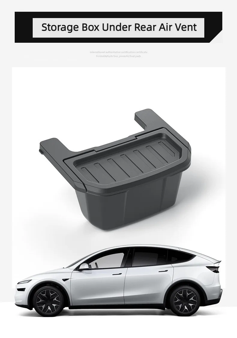 Für Tesla Model YL Zubehör 2026 Rücksitz-Aufbewahrungsbox Unter der Lüftungsabdeckung Mülleimer Taschentuchhalter Ablage Y L 2025 – Detail 8