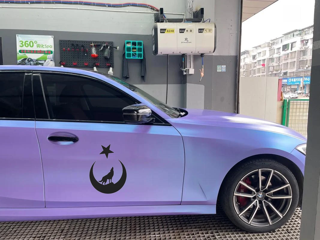 

LYKX Interesting Wolf and Moon Star Great Turk Turkey Turkish Car Sticker Accessories Car Styling Decal Vinyl