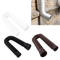 Drain Downspout Extender Rain Gutter Downspout Extension Flexible PE Extendable Drain Away Extender for Outdoor Villa Round