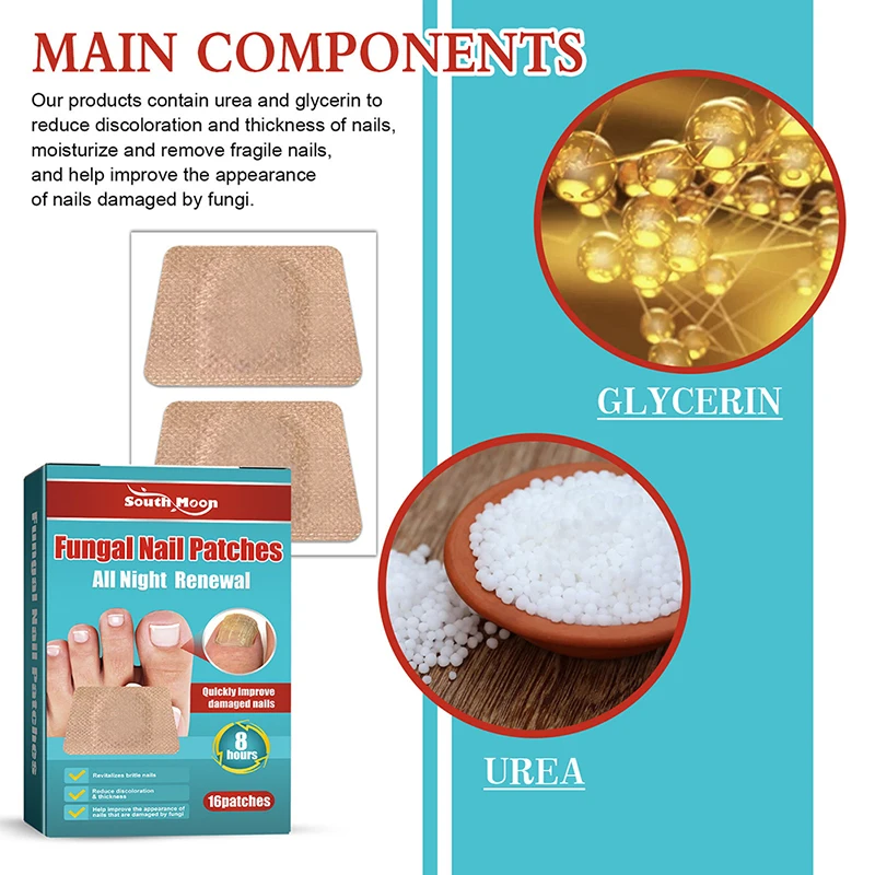 Unha Fungal Tratamento Patch, Anti Correção Fungosa Adesivos, Ingrown Toenail Care, Paroníquia Anti Infecção Reparação, 16Pcs